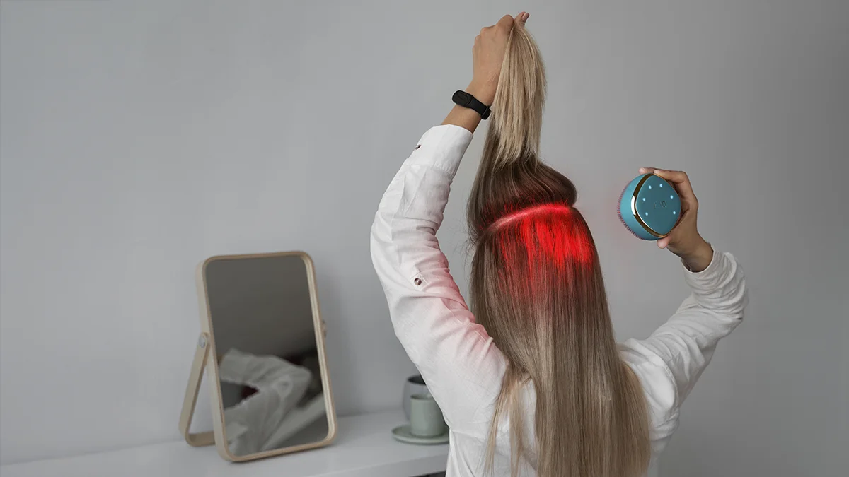 serum for hair and red LED therapy